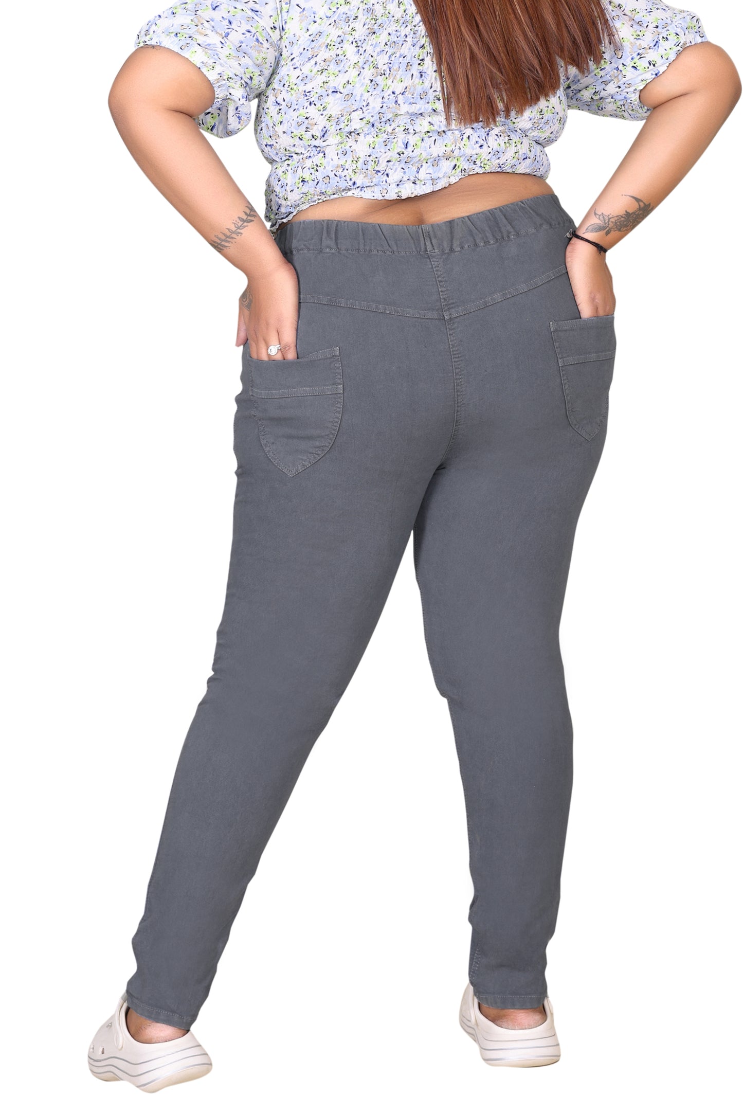 Grey Plus Size Jeggings