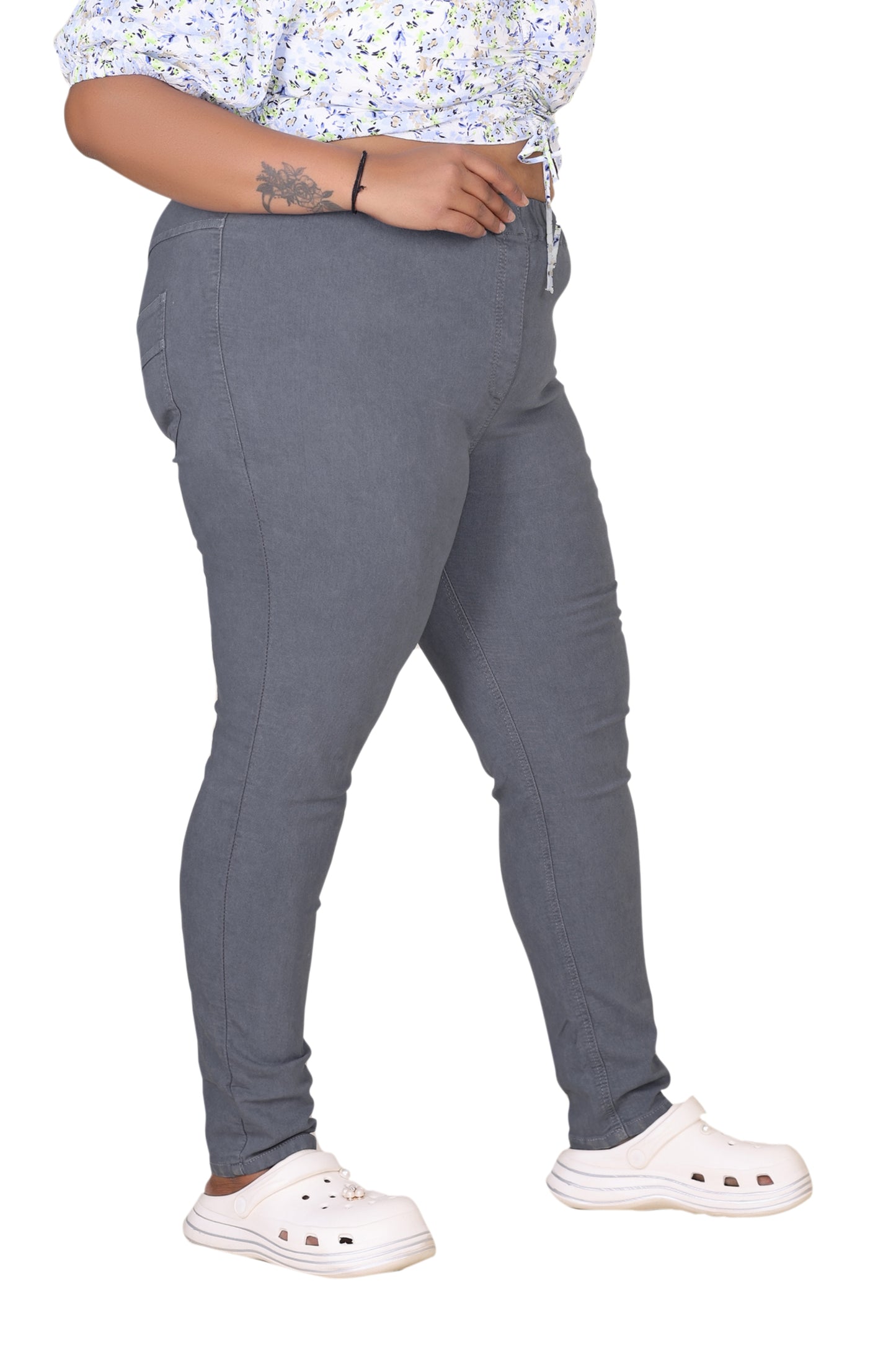 Grey Plus Size Jeggings