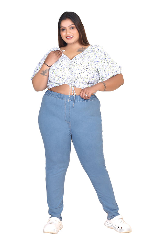 Light Blue Plus Size Jeggings