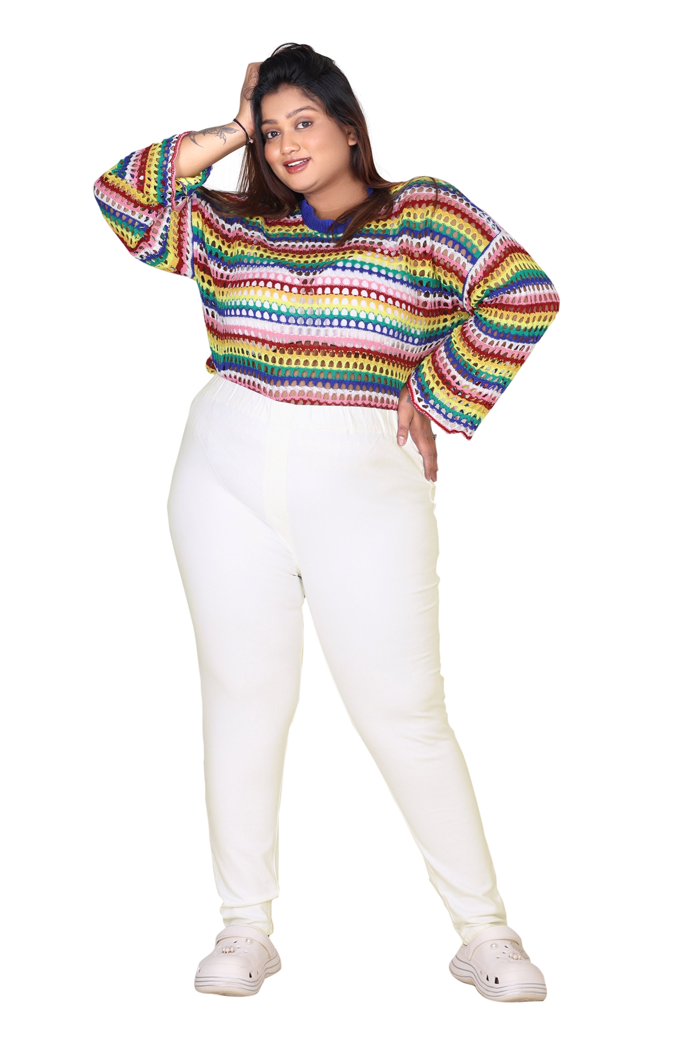 White plus size jeggings orders